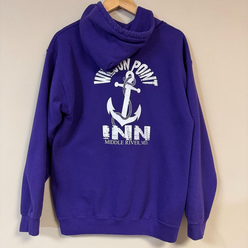 Wilson Point Inn Purple Zipper Hoodie Women's M Middle River Maryland Baltimore